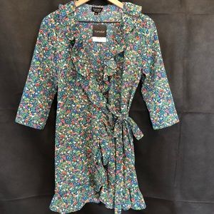 Topshop Mini Floral Wrap Dress